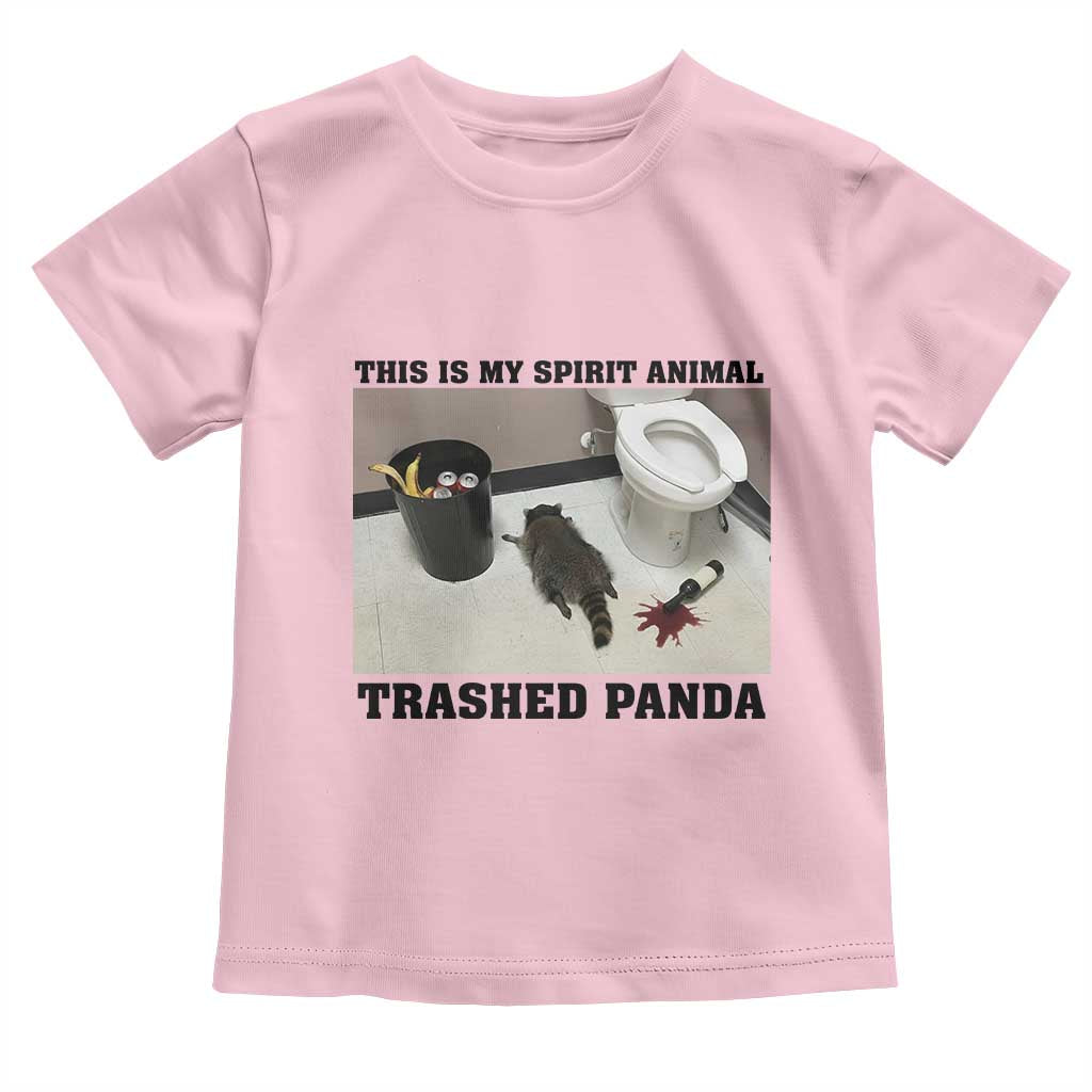 Trashed Panda Toddler T Shirt My Spirit Animal Funny Drunk Raccoon Meme - Wonder Print Shop