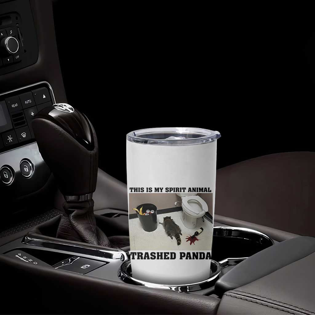Trashed Panda Tumbler Cup My Spirit Animal Funny Drunk Raccoon Meme - Wonder Print Shop
