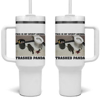Trashed Panda Tumbler With Handle My Spirit Animal Funny Drunk Raccoon Meme - Wonder Print Shop