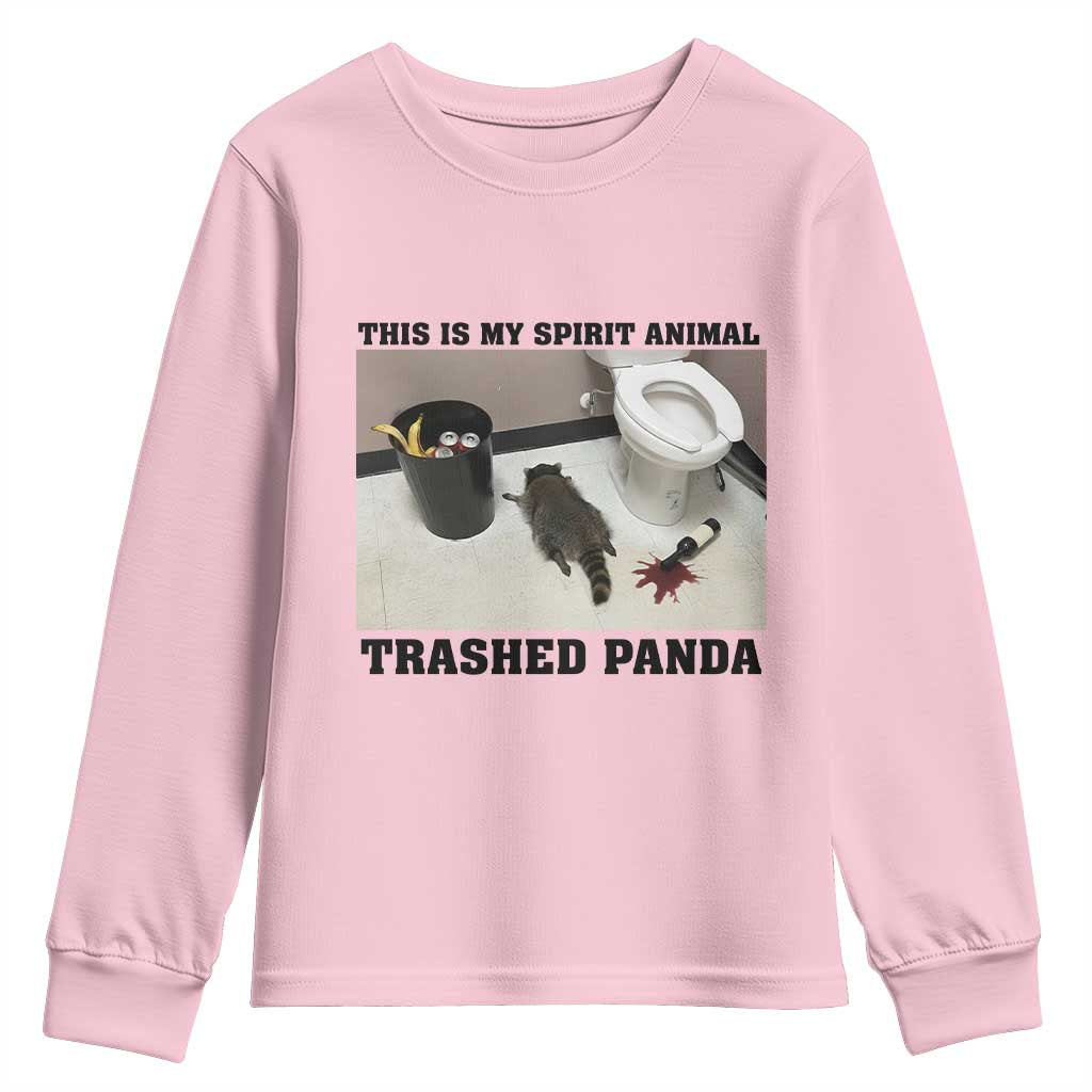 Trashed Panda Youth Sweatshirt My Spirit Animal Funny Drunk Raccoon Meme - Wonder Print Shop