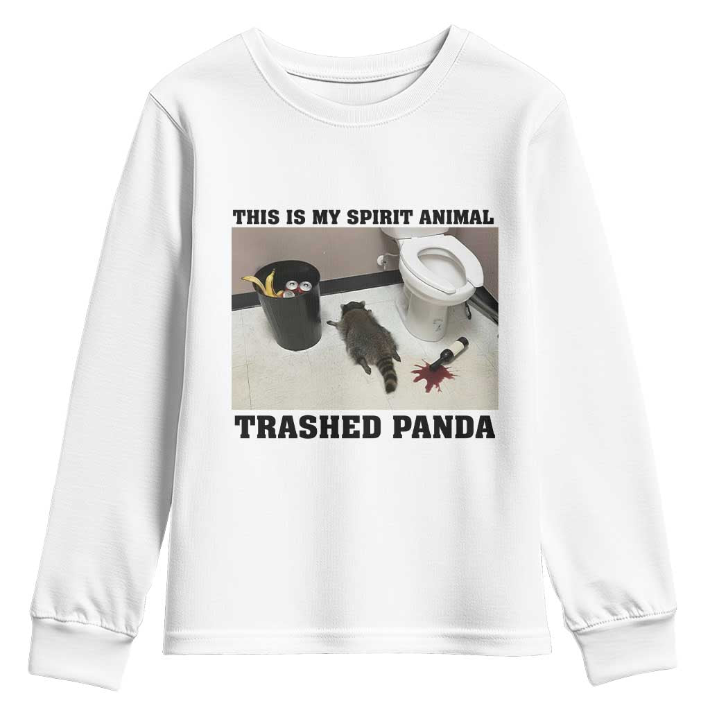 Trashed Panda Youth Sweatshirt My Spirit Animal Funny Drunk Raccoon Meme - Wonder Print Shop