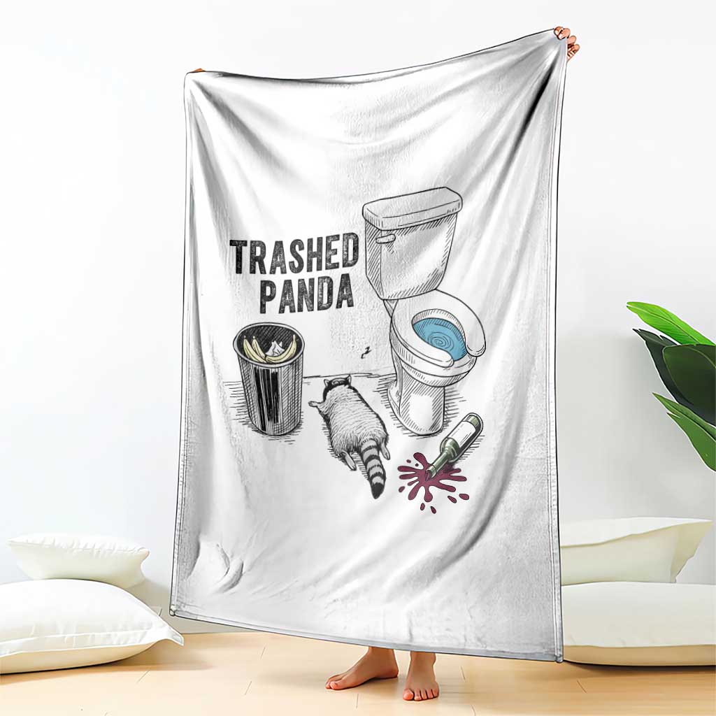 Trashed Panda Throw Blanket Funny Drunk Racoon Meme - Wonder Print Shop