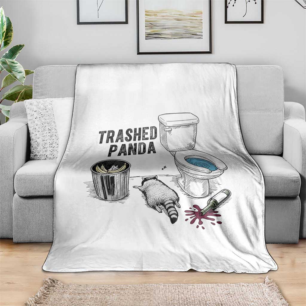 Trashed Panda Throw Blanket Funny Drunk Racoon Meme - Wonder Print Shop