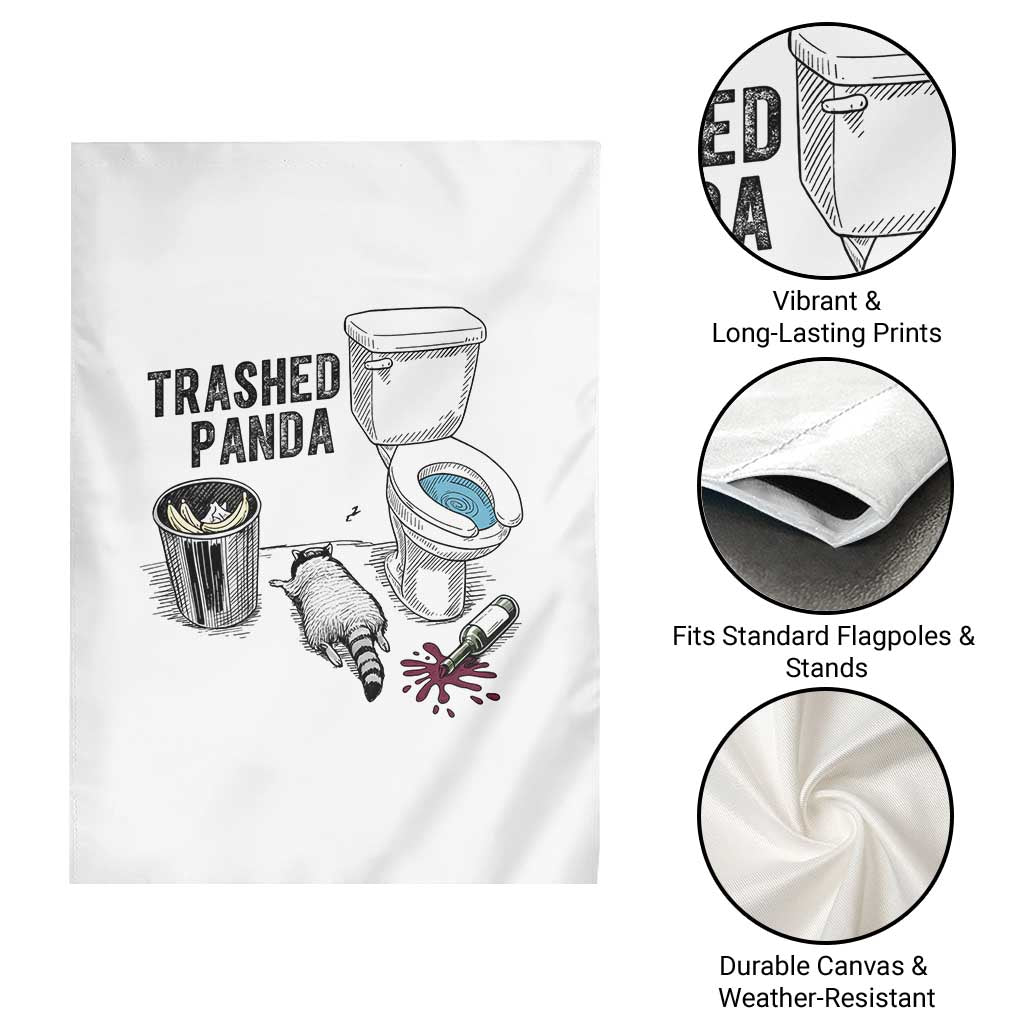 Trashed Panda Garden Flag Funny Drunk Racoon Meme - Wonder Print Shop