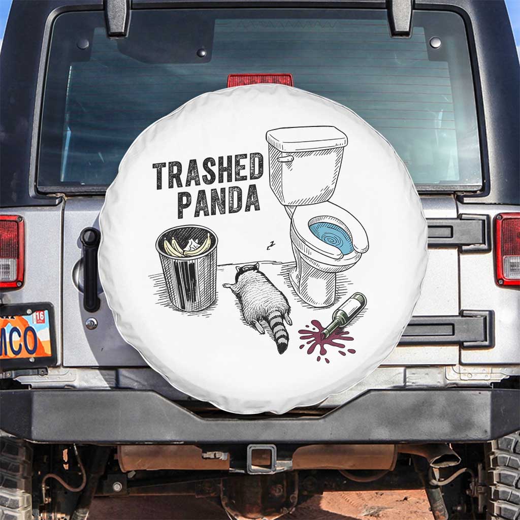 Trashed Panda Spare Tire Cover Funny Drunk Racoon Meme - Wonder Print Shop