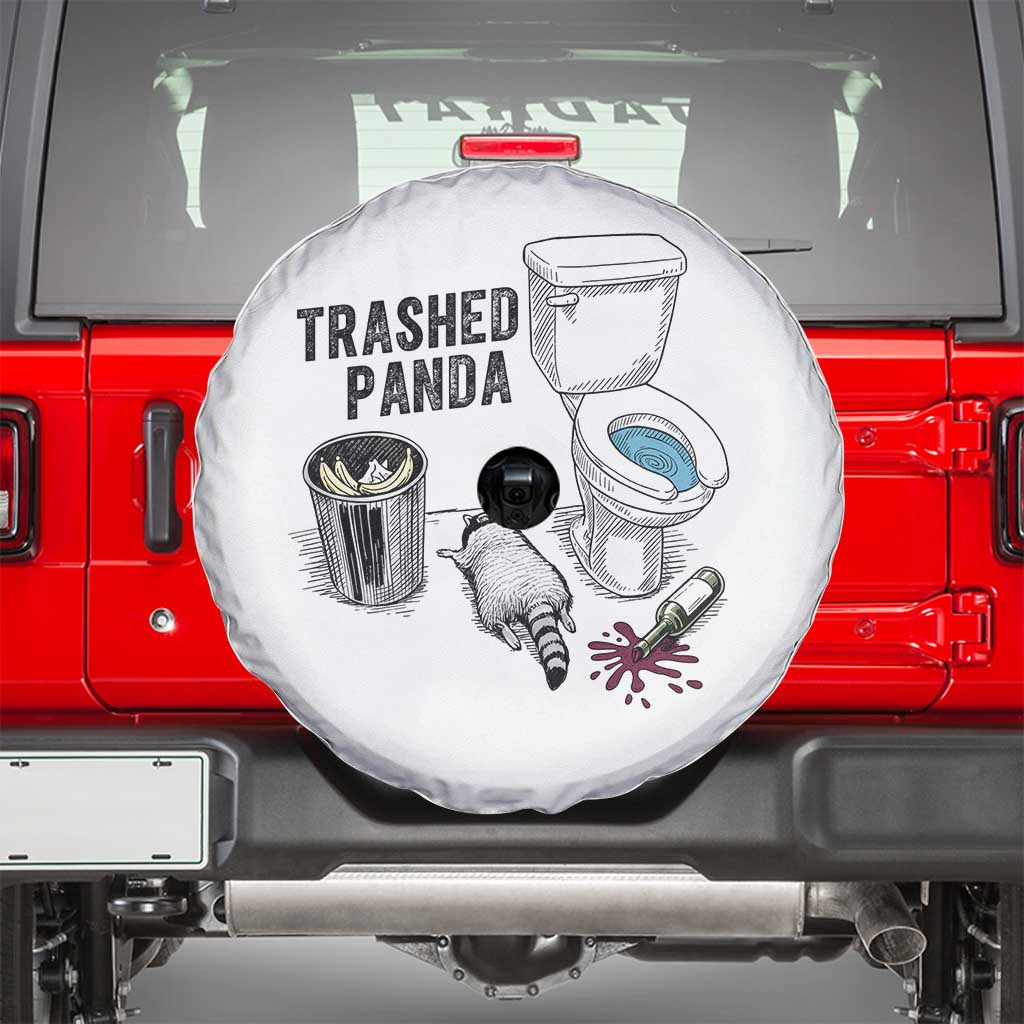 Trashed Panda Spare Tire Cover Funny Drunk Racoon Meme - Wonder Print Shop