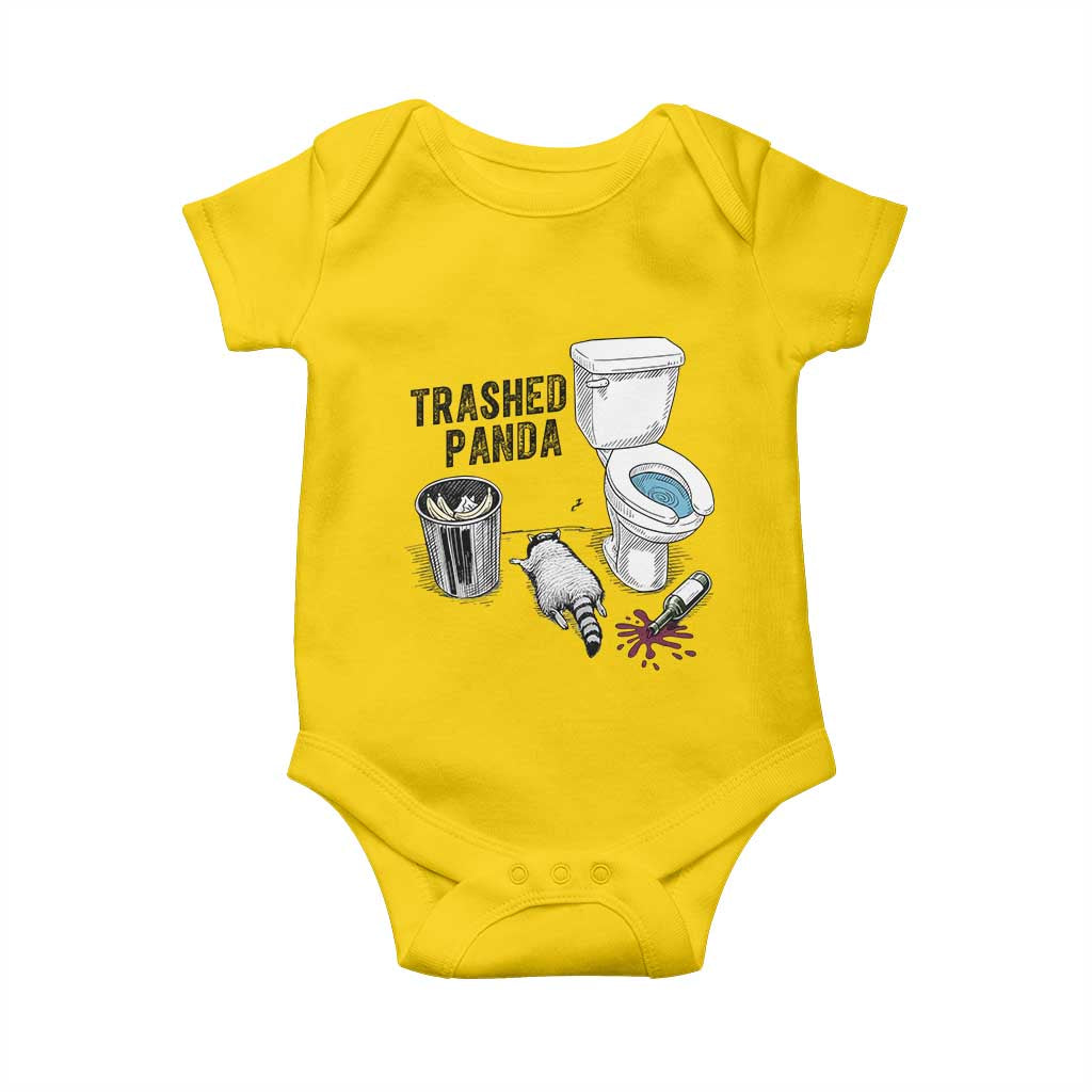 Trashed Panda Baby Onesie Funny Drunk Racoon Meme - Wonder Print Shop