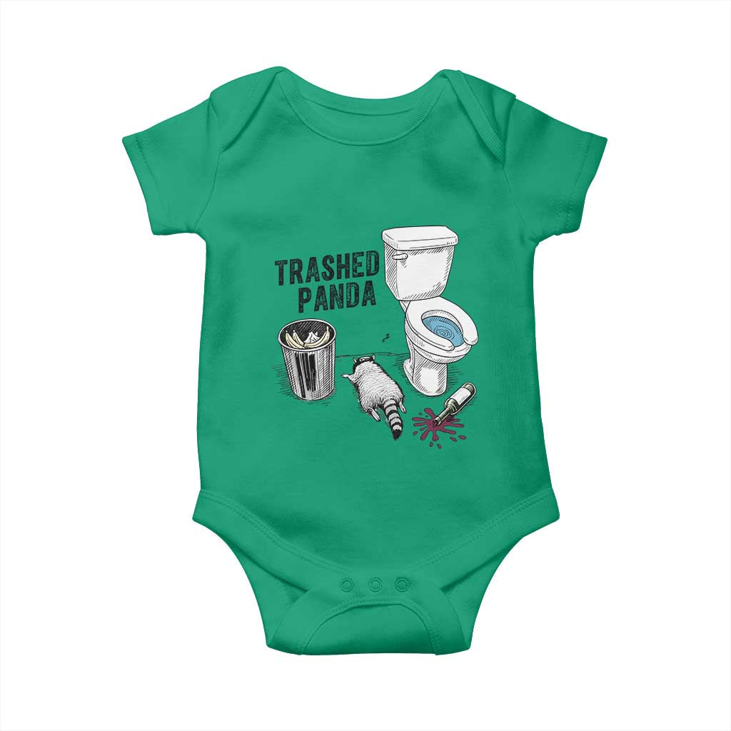 Trashed Panda Baby Onesie Funny Drunk Racoon Meme - Wonder Print Shop
