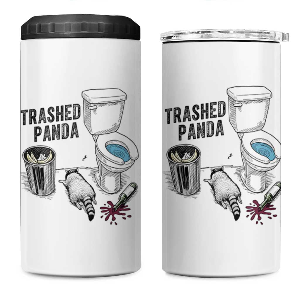 Trashed Panda 4 in 1 Can Cooler Tumbler Funny Drunk Racoon Meme - Wonder Print Shop
