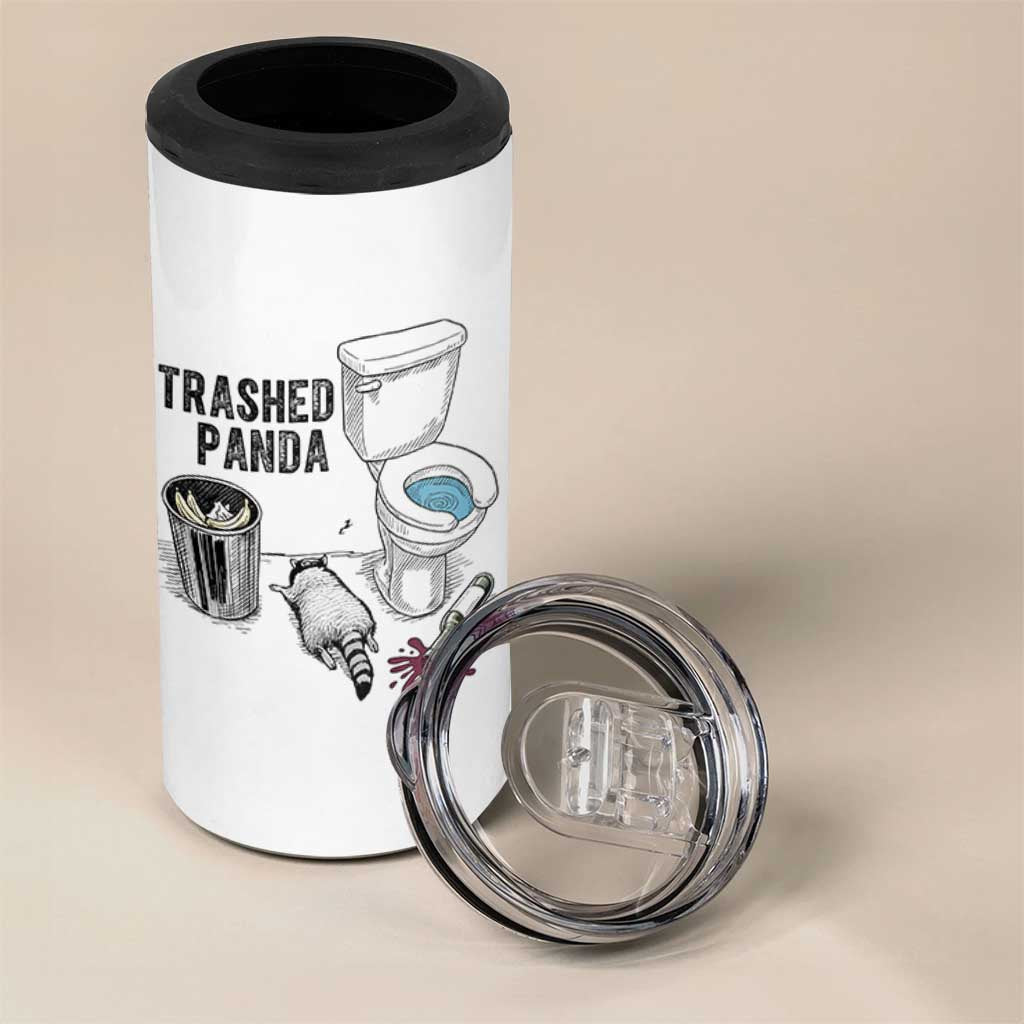 Trashed Panda 4 in 1 Can Cooler Tumbler Funny Drunk Racoon Meme - Wonder Print Shop