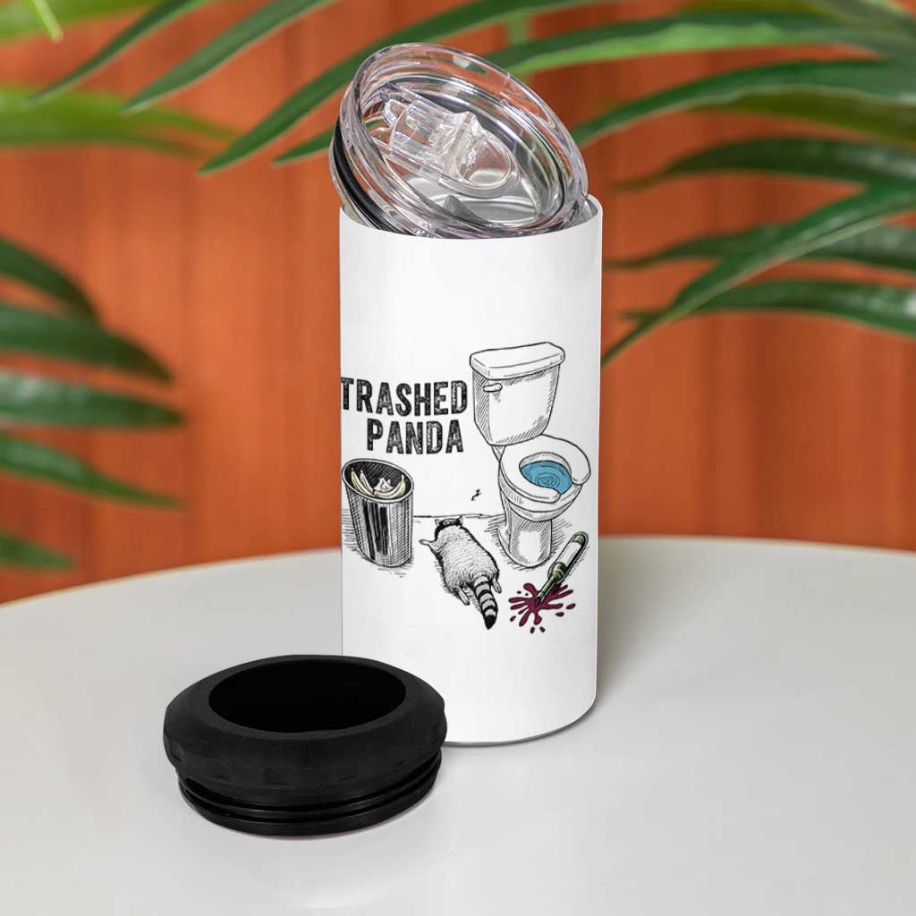 Trashed Panda 4 in 1 Can Cooler Tumbler Funny Drunk Racoon Meme - Wonder Print Shop