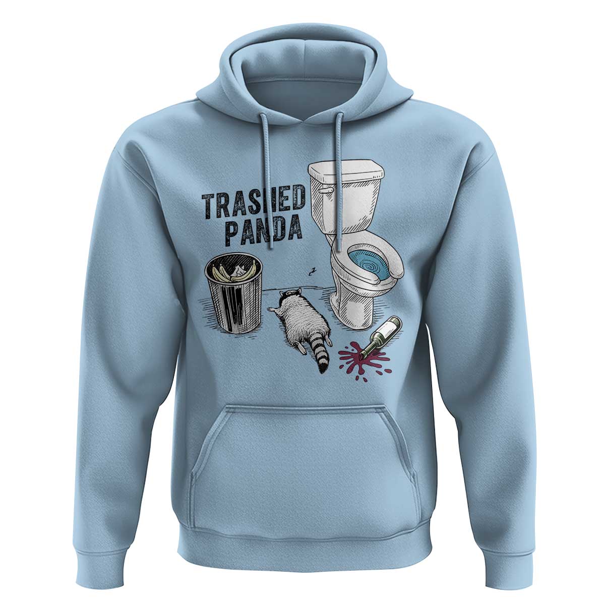 Trashed Panda Hoodie Funny Drunk Racoon Meme - Wonder Print Shop