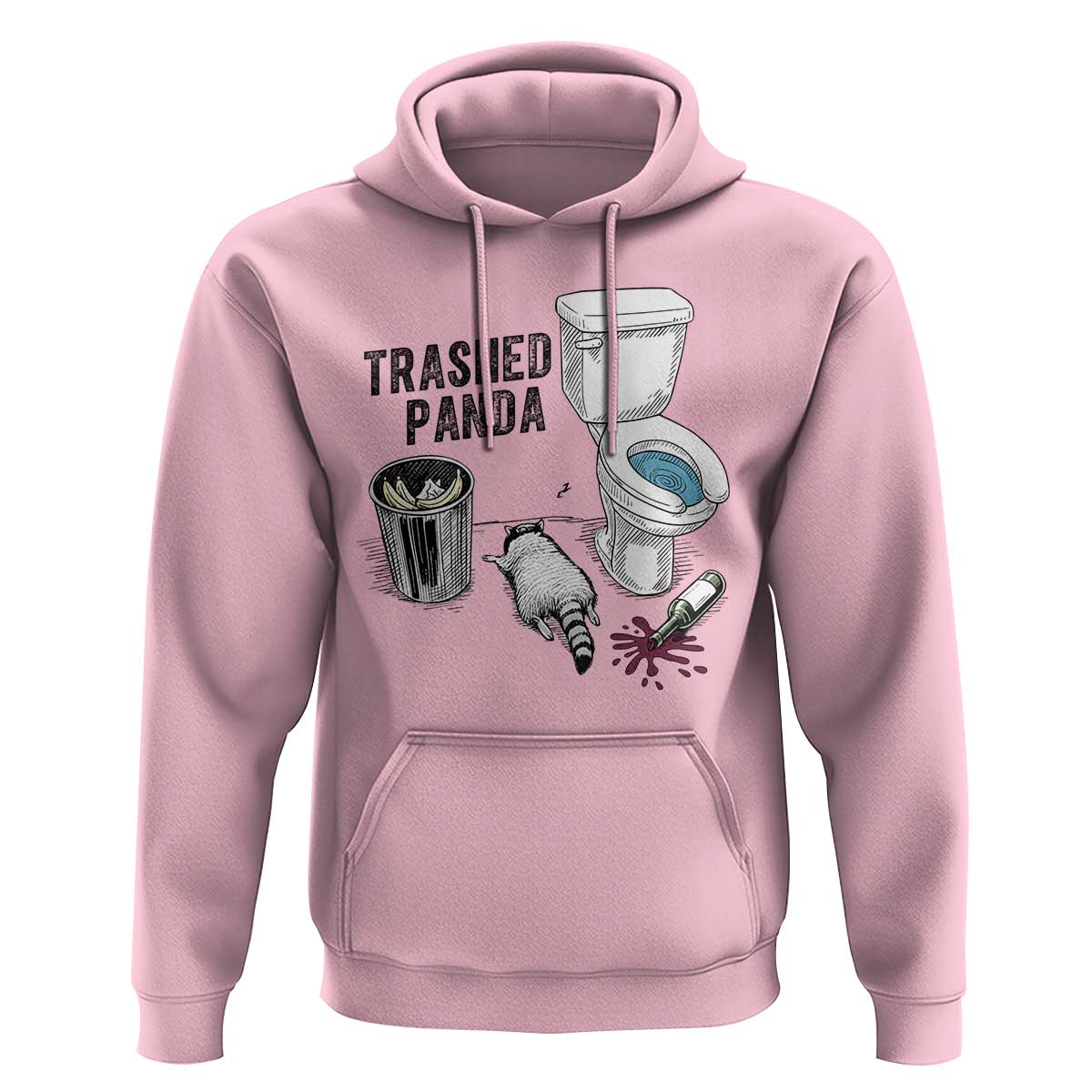 Trashed Panda Hoodie Funny Drunk Racoon Meme - Wonder Print Shop