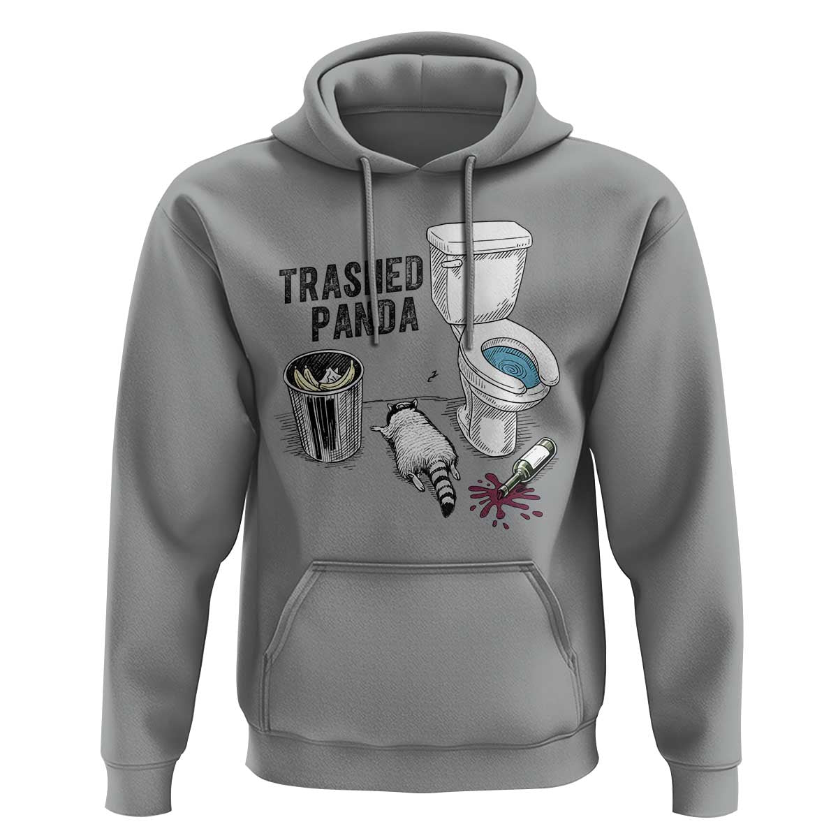 Trashed Panda Hoodie Funny Drunk Racoon Meme - Wonder Print Shop