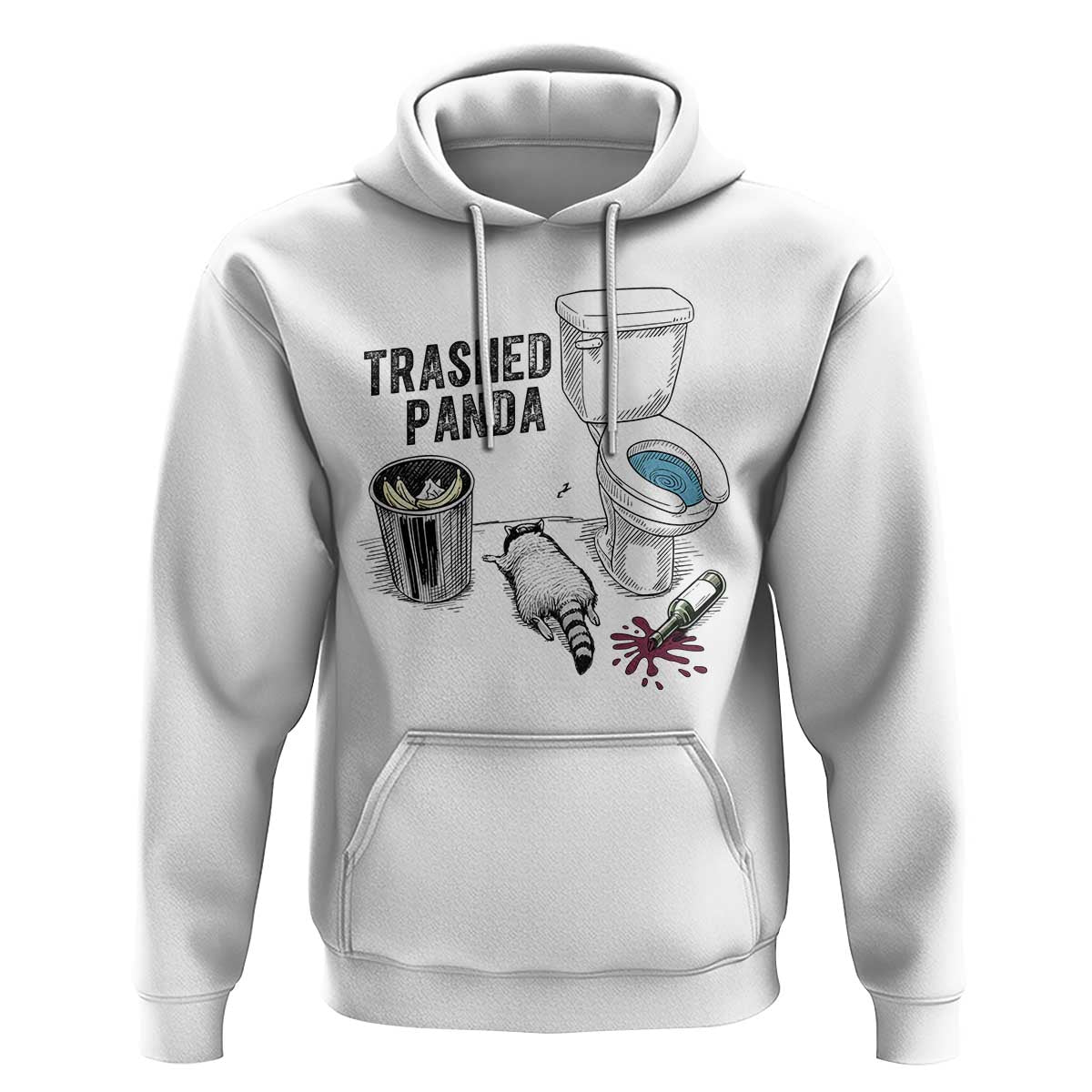 Trashed Panda Hoodie Funny Drunk Racoon Meme - Wonder Print Shop