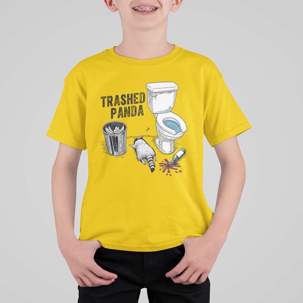Trashed Panda T Shirt For Kid Funny Drunk Racoon Meme - Wonder Print Shop