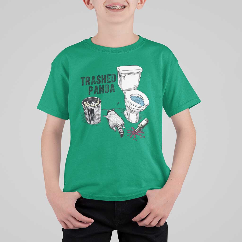 Trashed Panda T Shirt For Kid Funny Drunk Racoon Meme - Wonder Print Shop