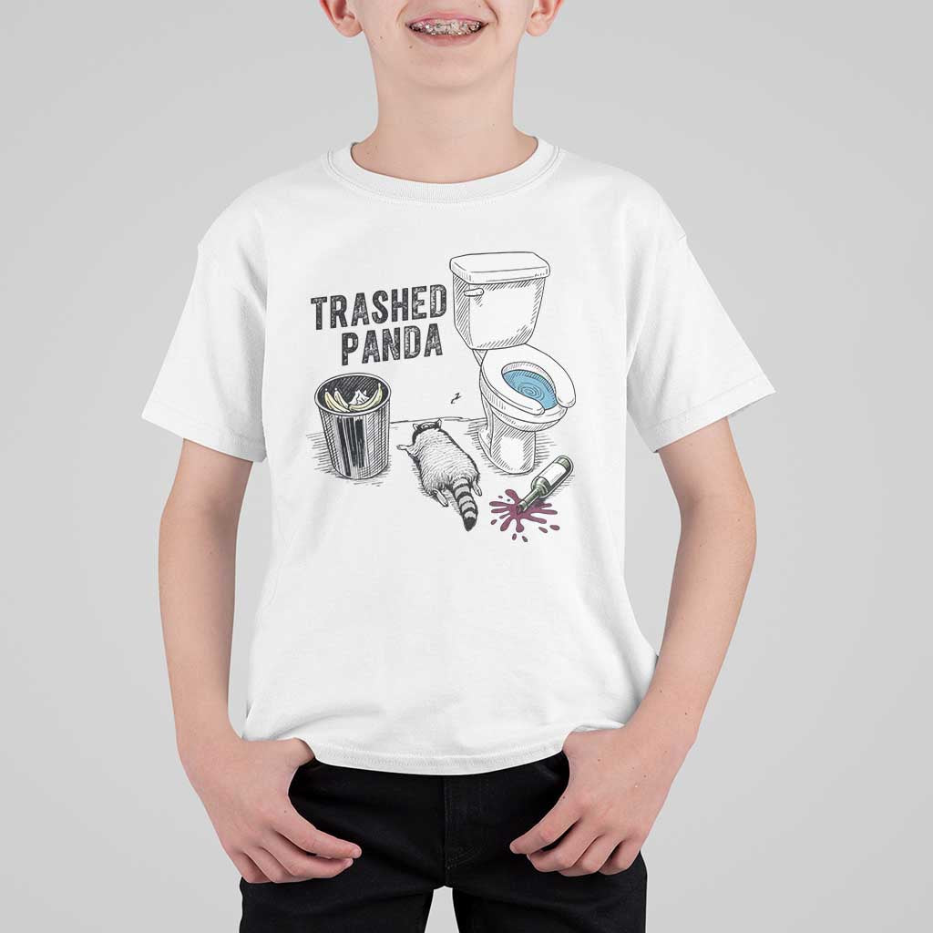 Trashed Panda T Shirt For Kid Funny Drunk Racoon Meme - Wonder Print Shop