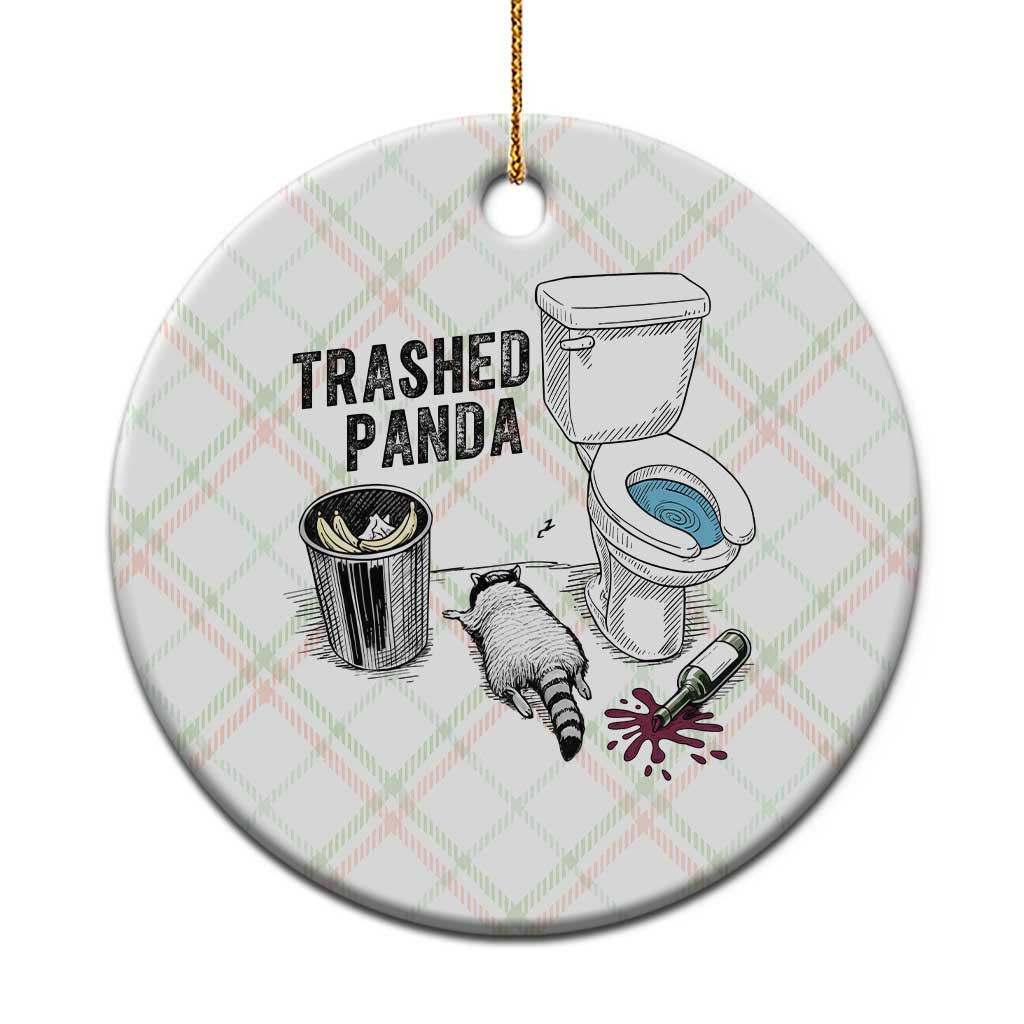 Trashed Panda Ceramic Ornament Funny Drunk Racoon Meme - Wonder Print Shop