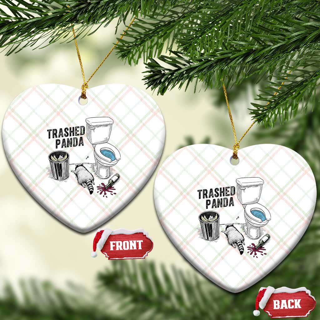 Trashed Panda Ceramic Ornament Funny Drunk Racoon Meme - Wonder Print Shop