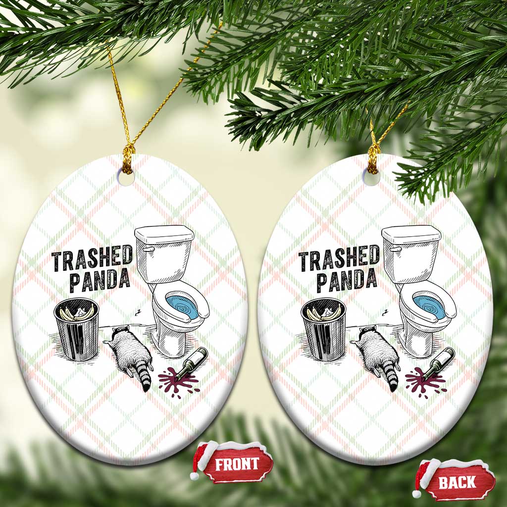 Trashed Panda Ceramic Ornament Funny Drunk Racoon Meme - Wonder Print Shop