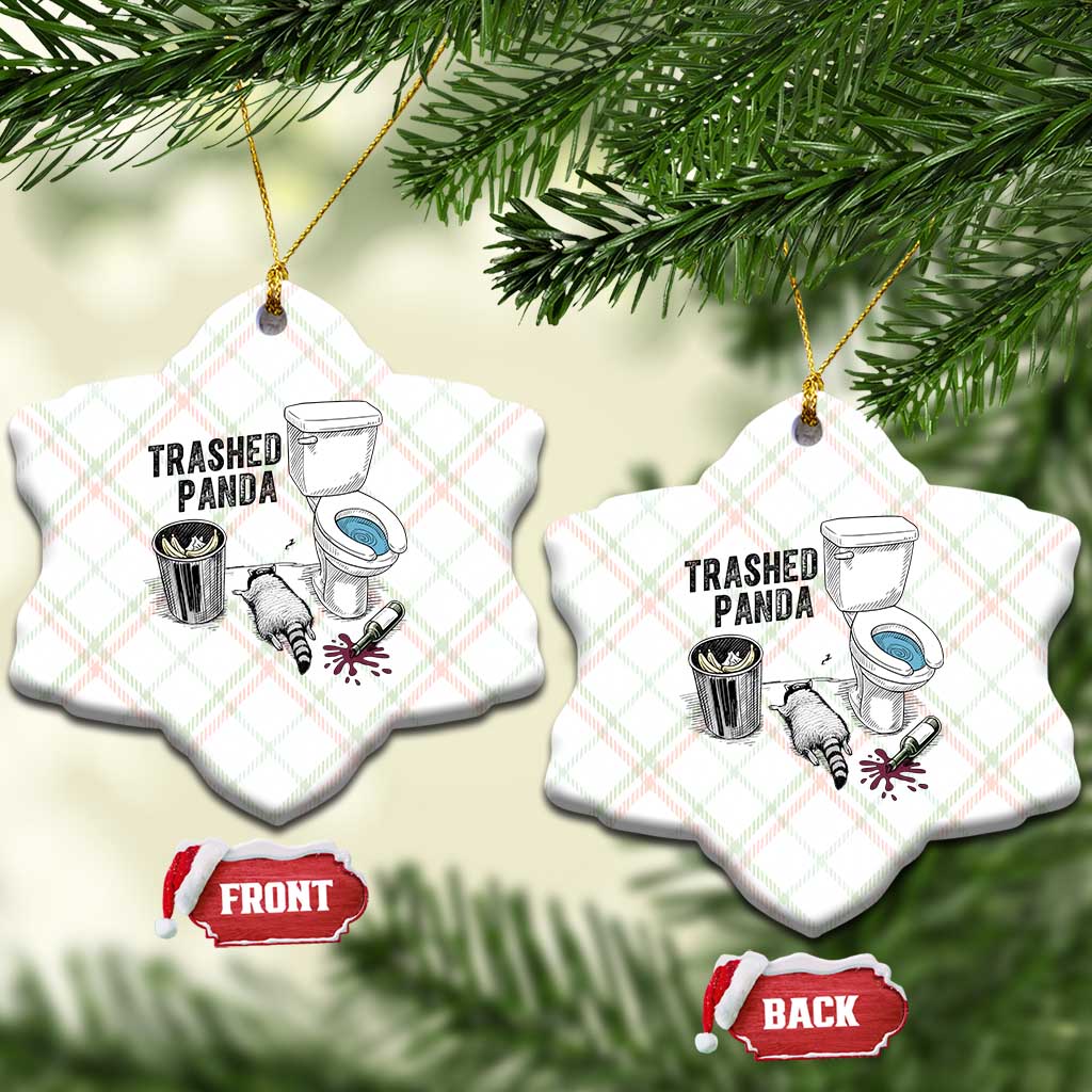 Trashed Panda Ceramic Ornament Funny Drunk Racoon Meme - Wonder Print Shop