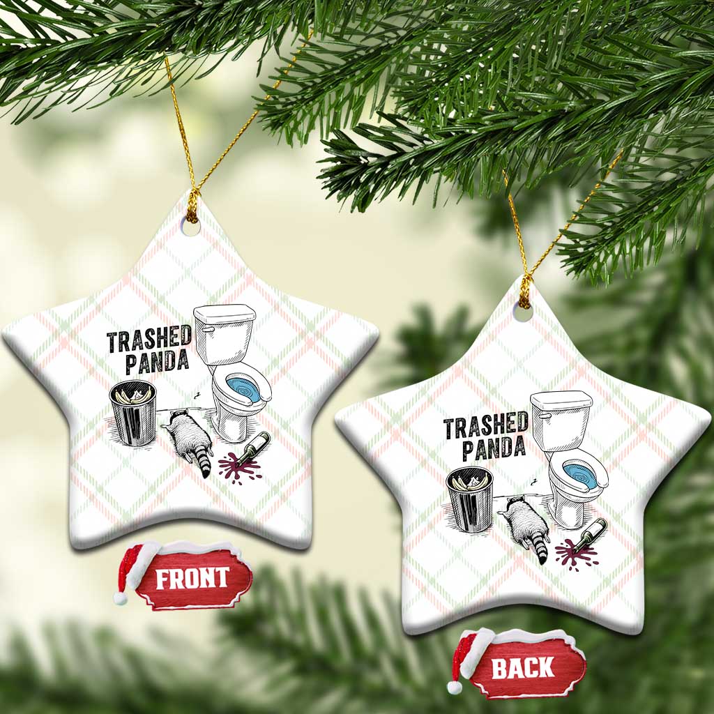Trashed Panda Ceramic Ornament Funny Drunk Racoon Meme - Wonder Print Shop