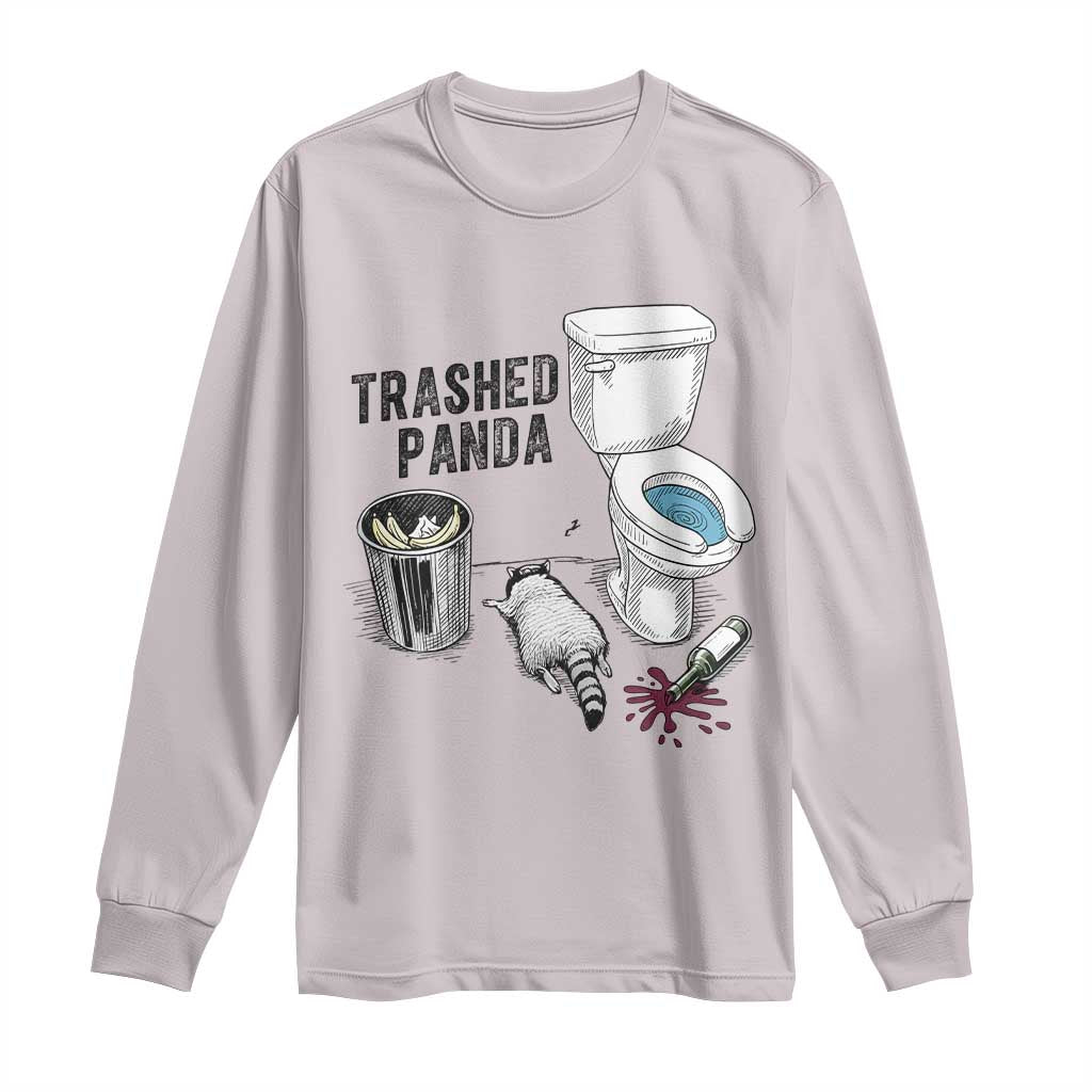 Trashed Panda Long Sleeve Shirt Funny Drunk Racoon Meme - Wonder Print Shop