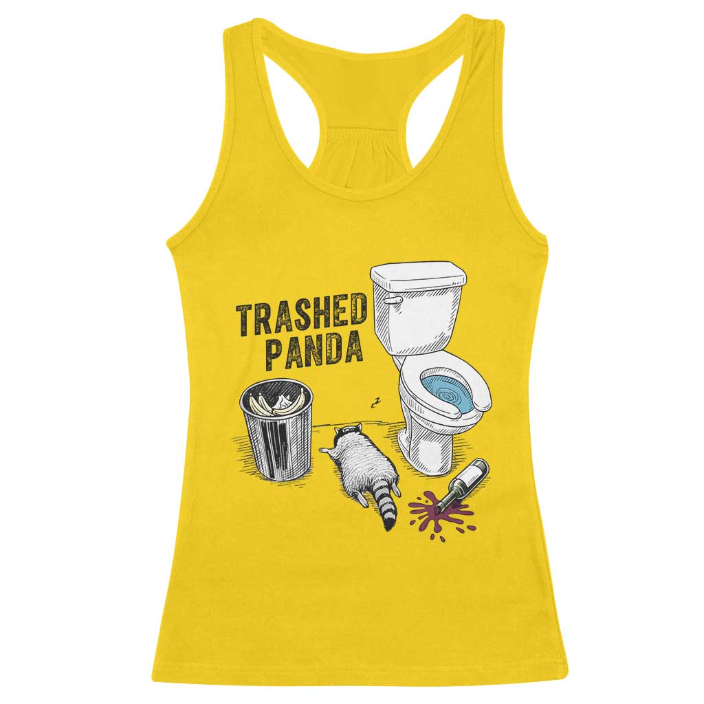 Trashed Panda Racerback Tank Top Funny Drunk Racoon Meme - Wonder Print Shop