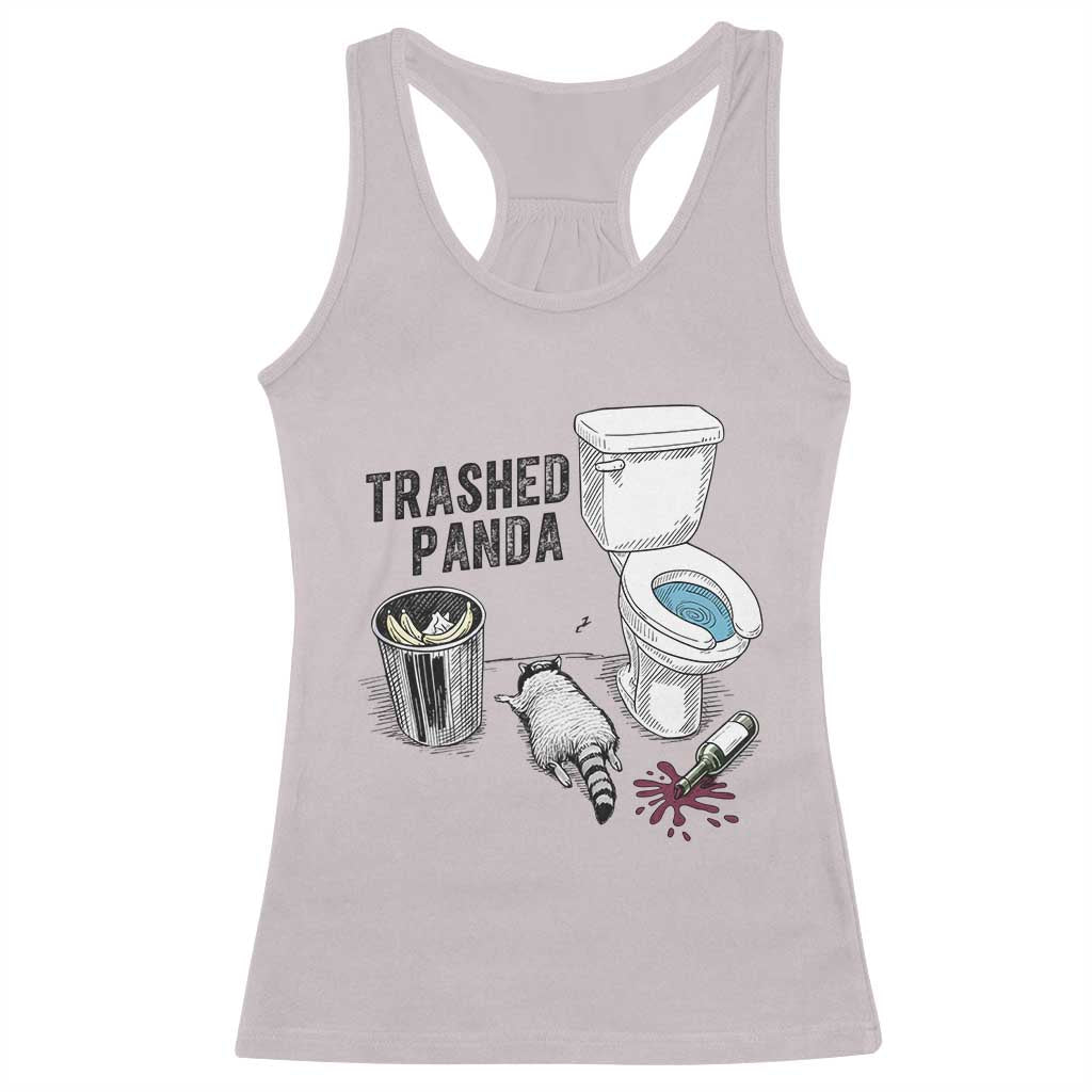 Trashed Panda Racerback Tank Top Funny Drunk Racoon Meme - Wonder Print Shop