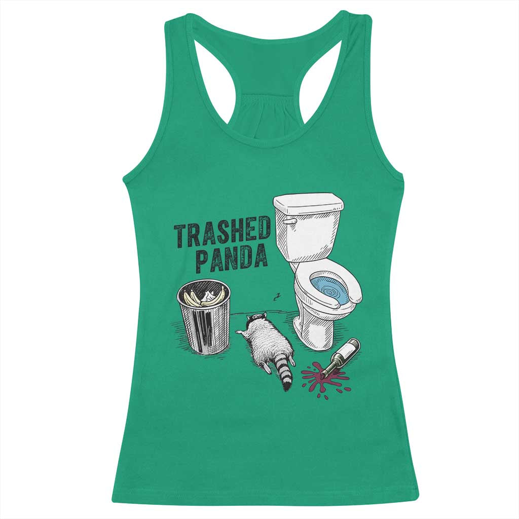 Trashed Panda Racerback Tank Top Funny Drunk Racoon Meme - Wonder Print Shop