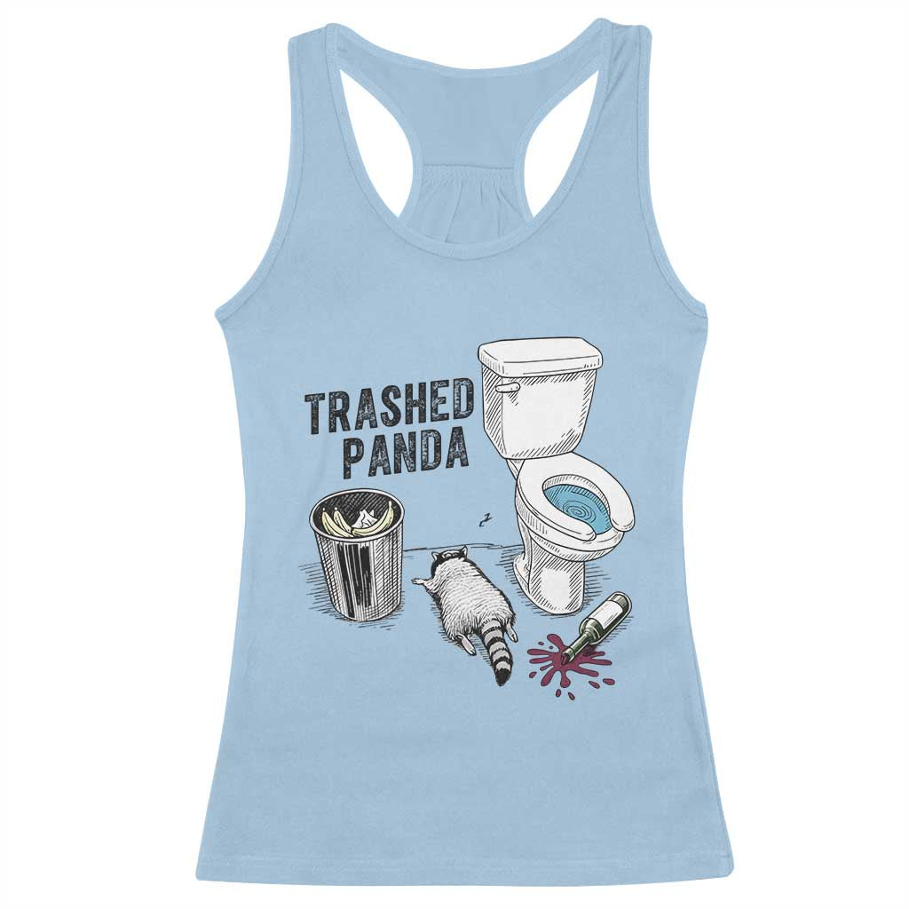 Trashed Panda Racerback Tank Top Funny Drunk Racoon Meme - Wonder Print Shop