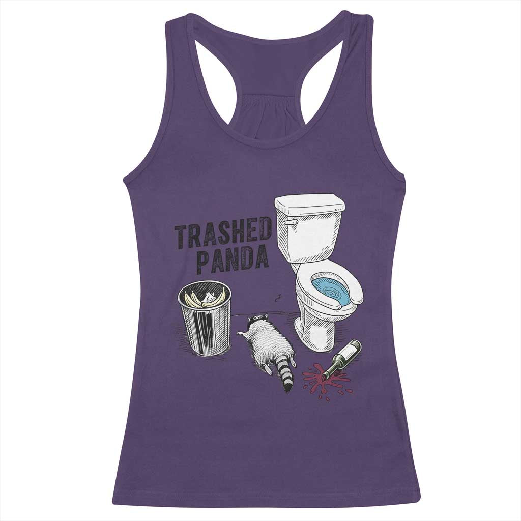 Trashed Panda Racerback Tank Top Funny Drunk Racoon Meme - Wonder Print Shop