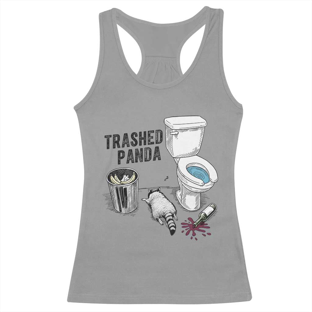 Trashed Panda Racerback Tank Top Funny Drunk Racoon Meme - Wonder Print Shop