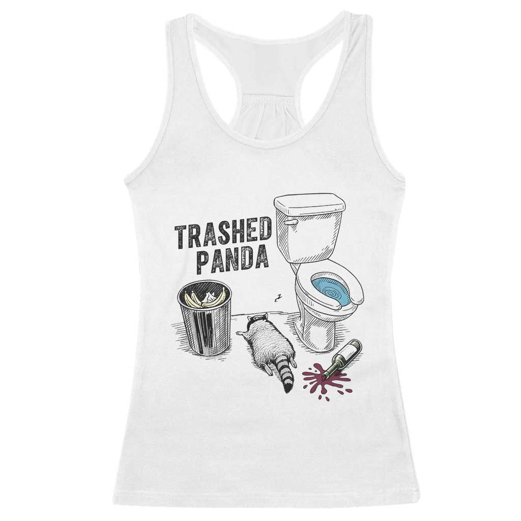 Trashed Panda Racerback Tank Top Funny Drunk Racoon Meme - Wonder Print Shop