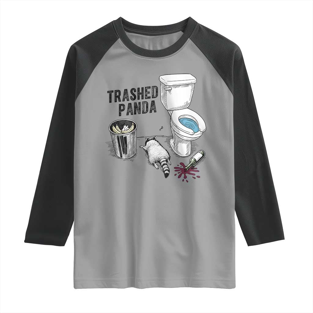 Trashed Panda Raglan Shirt Funny Drunk Racoon Meme - Wonder Print Shop