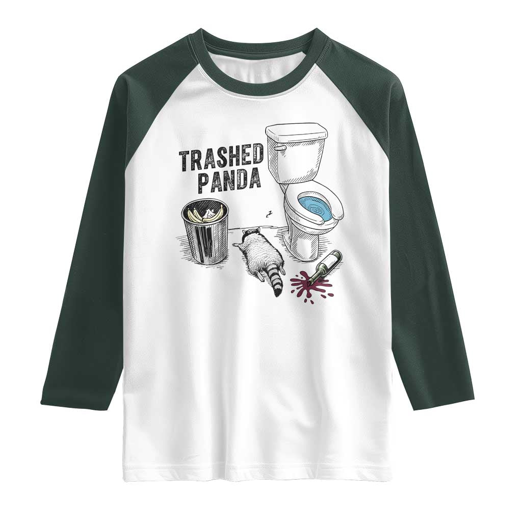 Trashed Panda Raglan Shirt Funny Drunk Racoon Meme - Wonder Print Shop