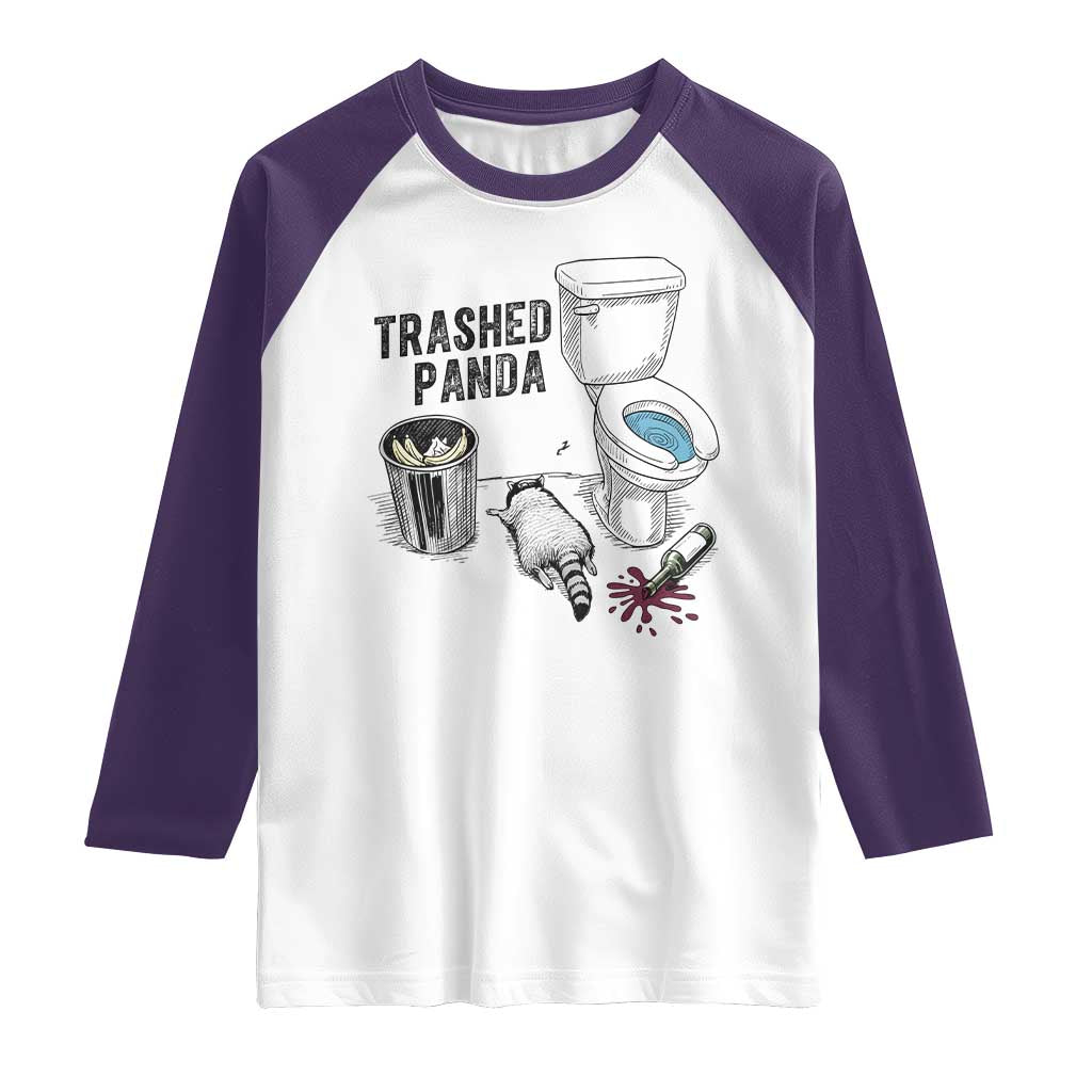 Trashed Panda Raglan Shirt Funny Drunk Racoon Meme - Wonder Print Shop