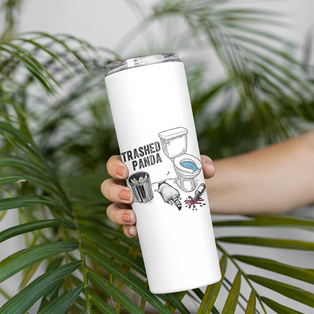Trashed Panda Skinny Tumbler Funny Drunk Racoon Meme - Wonder Print Shop