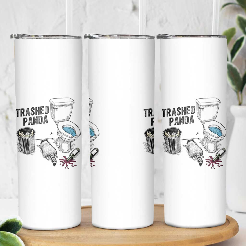 Trashed Panda Skinny Tumbler Funny Drunk Racoon Meme - Wonder Print Shop