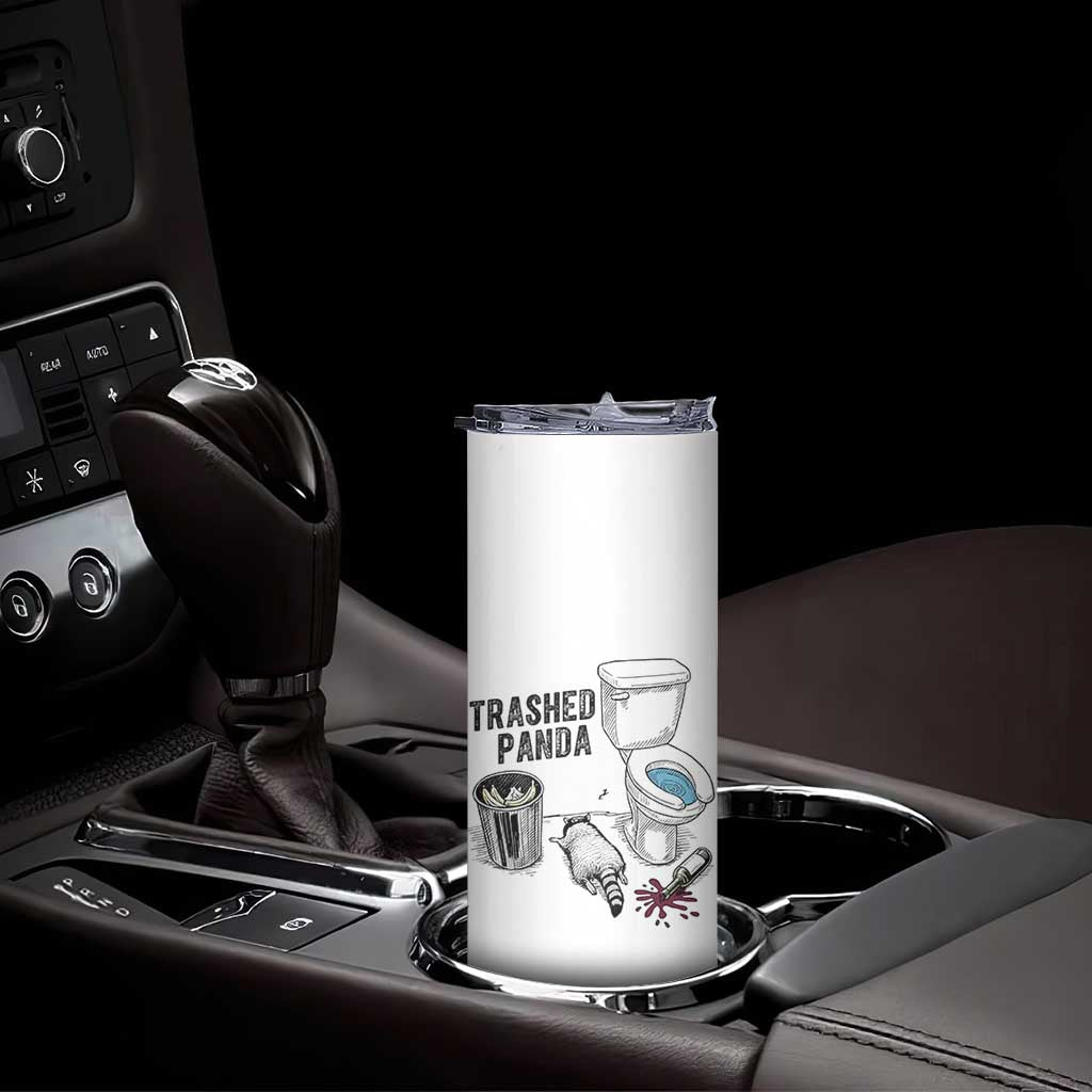 Trashed Panda Skinny Tumbler Funny Drunk Racoon Meme - Wonder Print Shop