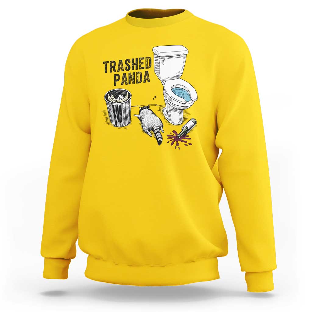 Trashed Panda Sweatshirt Funny Drunk Racoon Meme - Wonder Print Shop