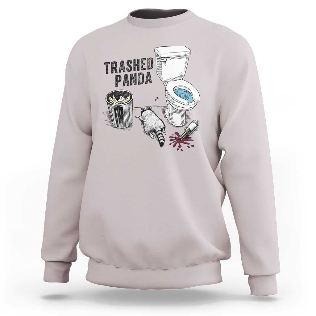 Trashed Panda Sweatshirt Funny Drunk Racoon Meme - Wonder Print Shop