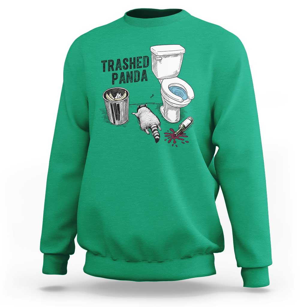 Trashed Panda Sweatshirt Funny Drunk Racoon Meme - Wonder Print Shop