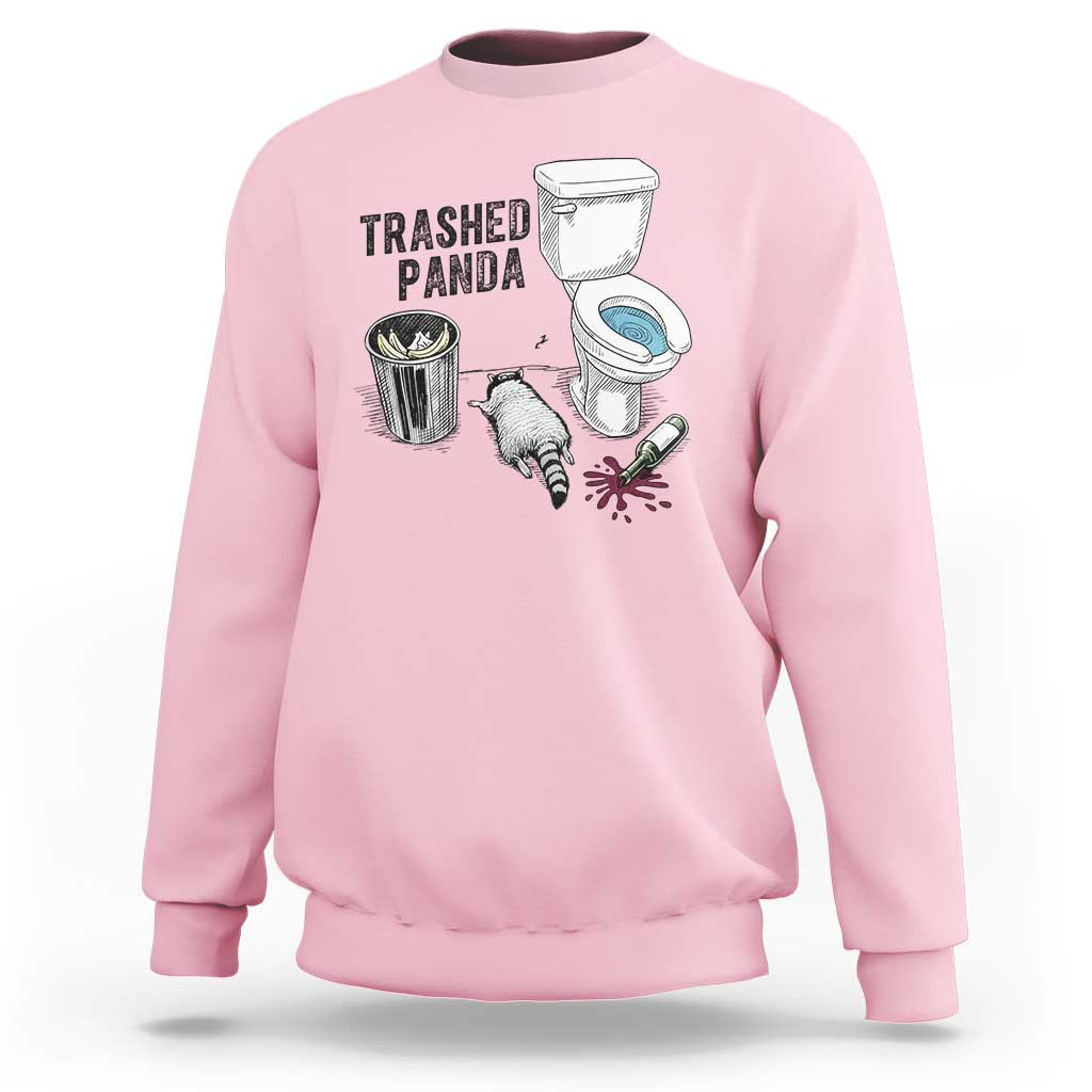 Trashed Panda Sweatshirt Funny Drunk Racoon Meme - Wonder Print Shop
