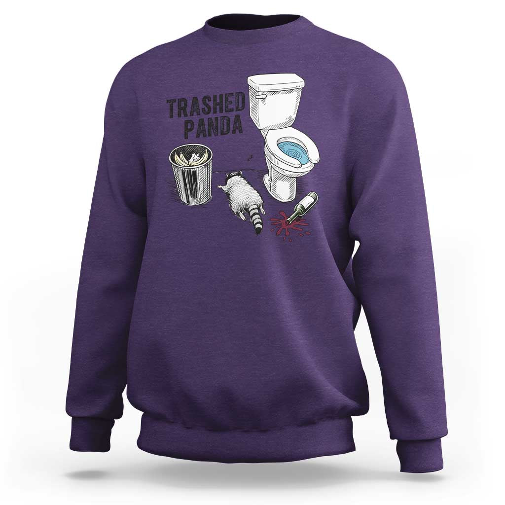 Trashed Panda Sweatshirt Funny Drunk Racoon Meme - Wonder Print Shop