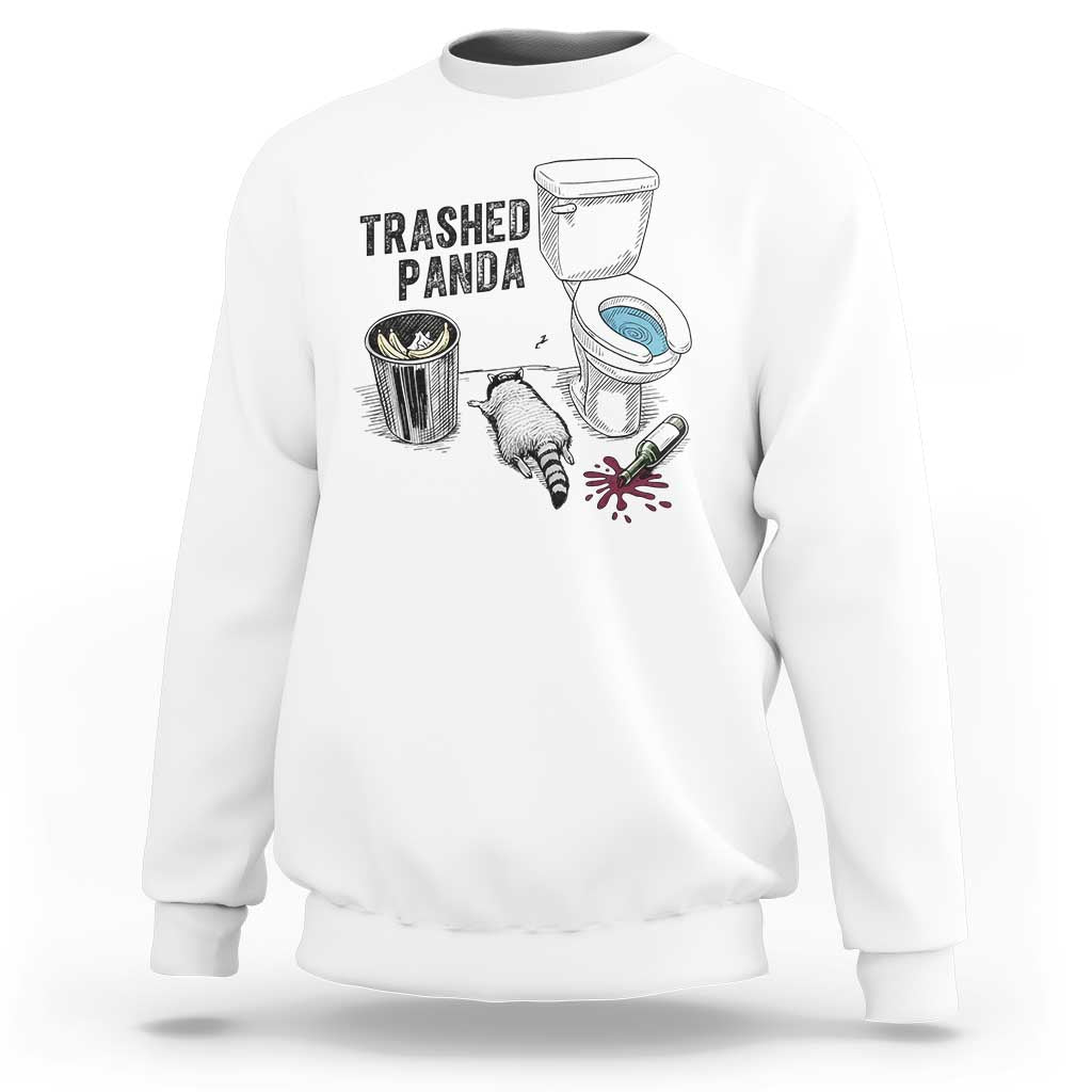 Trashed Panda Sweatshirt Funny Drunk Racoon Meme - Wonder Print Shop