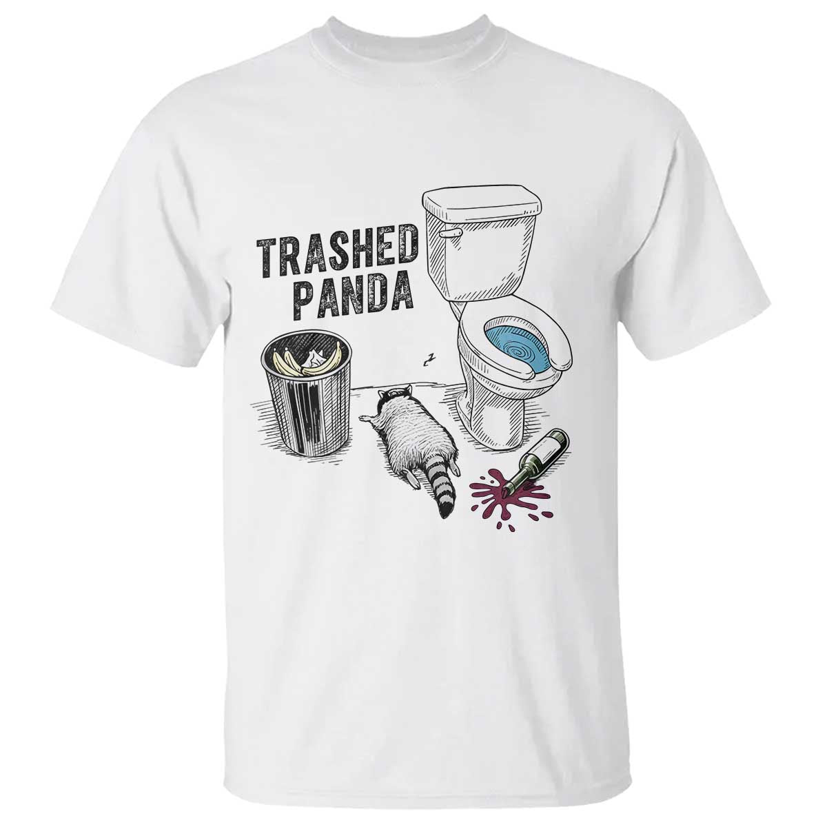 Trashed Panda T Shirt Funny Drunk Racoon Meme - Wonder Print Shop