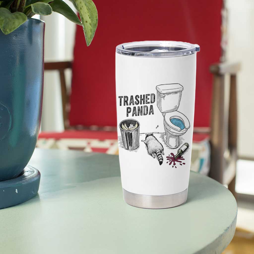 Trashed Panda Tumbler Cup Funny Drunk Racoon Meme - Wonder Print Shop