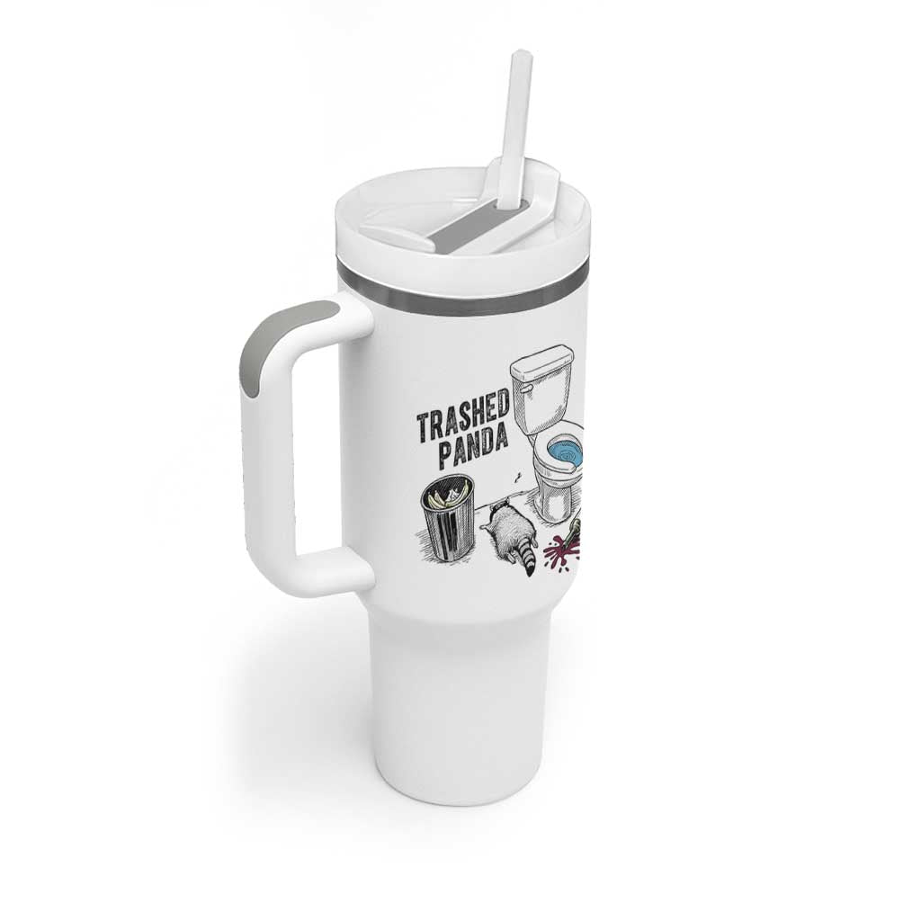 Trashed Panda Tumbler With Handle Funny Drunk Racoon Meme - Wonder Print Shop